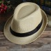 Fashion  's Fedora Trilby Wide Brim Straw Cap Summer Beach Sun Panama   eb-21430242